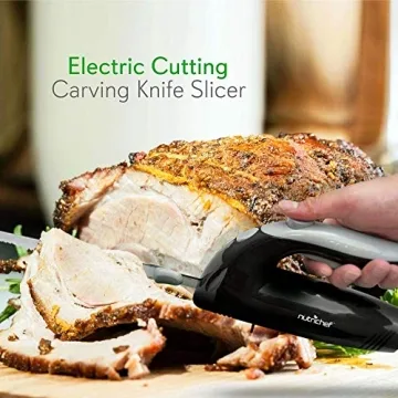 NutriChef Electric Carving Knife - Serrated Blades Easy Grip