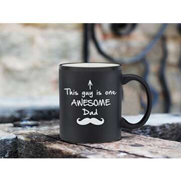 One Awesome Dad Funny Coffee Mug - Birthday Gifts for Dad, Men - Best Dad Gifts from Daughter, Son, Wife - Cool Bday Present Ideas for Husband, Father, Him - Unique Novelty Dad Mug, Fun Cup