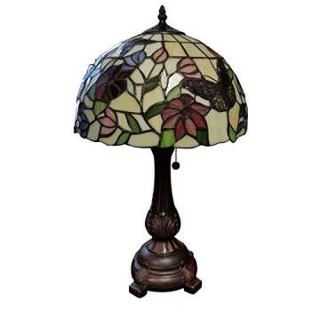 Amora Tiffany Style Table Lamp - Elegant Floral Design for Home Decor