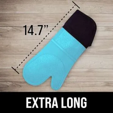 Extra Long Professional Silicone Oven Mitt for Safe Cooking