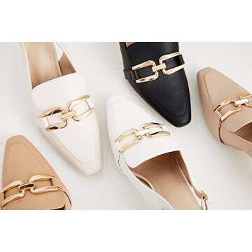 Stylish Fashare Women's Kitten Heels Slingback Closed Toe Pumps