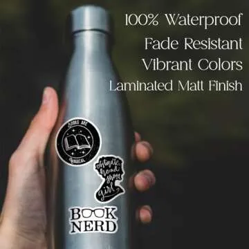 Joyppy 50 PCS Waterproof Bookish Stickers for All Ages