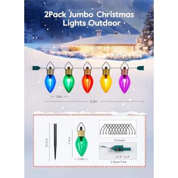 Jumbo C9 String Lights - Waterproof Outdoor Christmas Decor