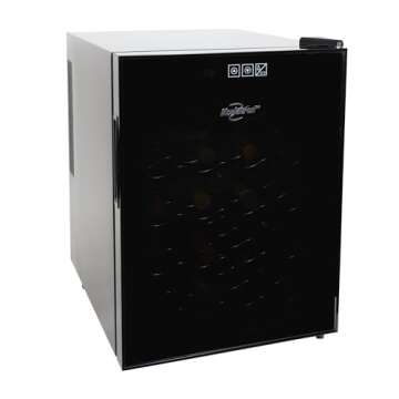 Koolatron 20 Bottle Wine Cooler Refrigerator Black Thermoelectric Wine Fridge Under Counter with One...