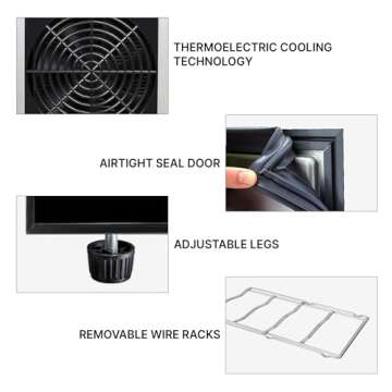 Koolatron 20 Bottle Wine Cooler Refrigerator Black Thermoelectric Wine Fridge Under Counter with One Touch Digital Control Wine Cellar for Red White Sparkling Wine Ideal for Home Bar Apartment