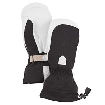Hestra Women's Patrol Gauntlet Mitt - Warm, Durable Glove for Winter, Skiing and Snow - Black - 7