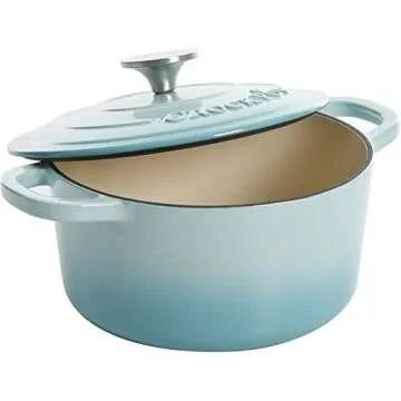 Crock-Pot Artisan Round Enameled Cast Iron Dutch Oven, 7-Quart, Aqua