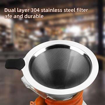 BicycleStore Manual Pour Over Coffee Maker with Reusable Carafe