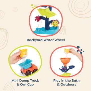 B. toys- Owl About Waterfalls Water Wheel- Water Play- Preschool Baby Bath Toy- 18 months +