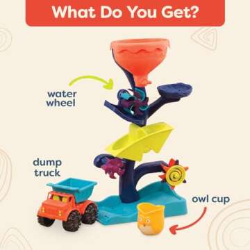 B. toys- Owl About Waterfalls Water Wheel- Water Play- Preschool Baby Bath Toy- 18 months +