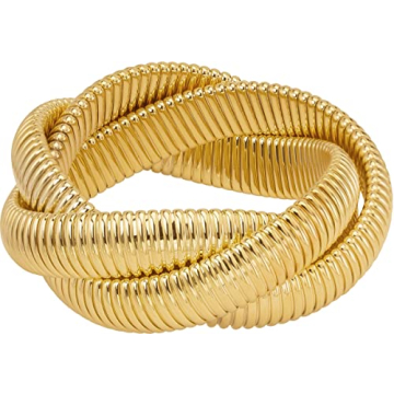 Elegant JANIS BY JANIS SAVITT Triple Cobra Bracelet - 18K Gold Plated