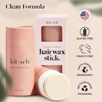 Kitsch Hair Wax Stick for Women & Men - No Residue Hair Finishing Stick for Flyaways, All Day Hold Styling Product for Smoothing Hair Strands, Hair Slick Back Stick, Anti-Frizz and Fly Away Hair Tamer