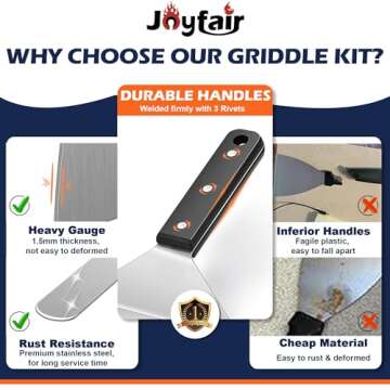 18Pcs Griddle Accessories Kit, Joyfair Stainless Steel Flat Top Grilling Spatula Accessory Tools Set...