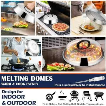 18Pcs Griddle Accessories Kit, Joyfair Stainless Steel Flat Top Grilling Spatula Accessory Tools Set with Basting Cover Burger Press, for Outdoor BBQ Teppanyaki Hibachi Cooking (ABS Handles)