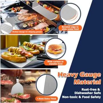 18Pcs Griddle Accessories Kit, Joyfair Stainless Steel Flat Top Grilling Spatula Accessory Tools Set with Basting Cover Burger Press, for Outdoor BBQ Teppanyaki Hibachi Cooking (ABS Handles)