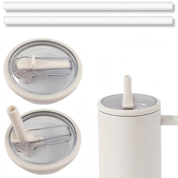 2 Pack 40 oz Tumbler Flip Straw Lid Replacement - Spill Proof & Splash Resistant