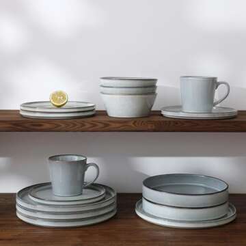 Famiware Annecy Plates & Bowls Set - 12 Pieces Dinnerware