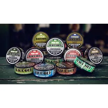 BaccOff, Premium Tobacco Free Snuff Alternative Variety Pack #1 - 5 Cans of Mint & Wintergreen Flavo...
