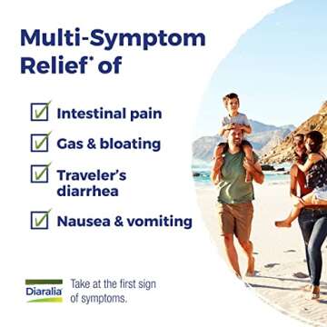 Boiron Diaralia On The Go Travel Essential for Diarrhea Relief, Gas, Bloating, Intestinal Pain, and ...