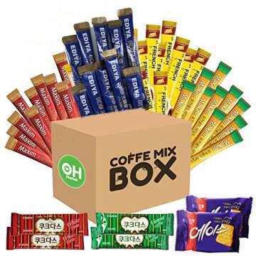 Korean Instant Coffee Mix & Snack Variety - 40 Sticks