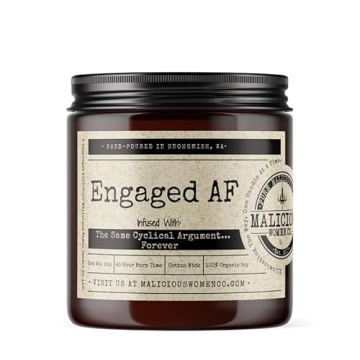 Malicious Women Candle Co - Engaged AF Pink Chandelier Infused with Humor and Charm, 9oz All-Natural...