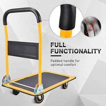 Durable Wellmax Push Cart Dolly with Foldable Design