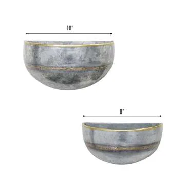Galvanized Wall Hanging Planter Set of 2 for Outdoor & Indoor Plants, Farmhouse Rustic Decor, Large Flower Hanger for Patio, Window, Garden, Balcony and Terrace, Modern Shabby Basket