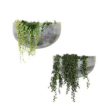 Galvanized Wall Hanging Planter Set of 2 for Outdoor & Indoor Plants, Farmhouse Rustic Decor, Large Flower Hanger for Patio, Window, Garden, Balcony and Terrace, Modern Shabby Basket