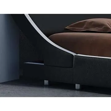 Stylish SHA CERLIN Low Profile Bed Frame in Faux Leather