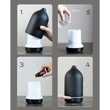 Elegant Ceramic Essential Oil Diffuser with Mood Lights