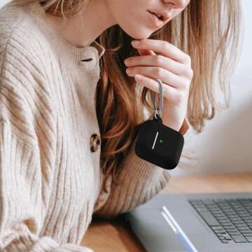 Woyinger AirPods Case Cover with Cleaner Kit, Silicone Black