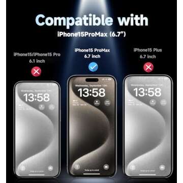 MAGIC JOHN 2 Pack for iPhone 15 Pro Max 6.7 inch Tempered Glass Screen Protector, Auto Dust-Eliminat...