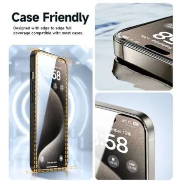 MAGIC JOHN 2 Pack for iPhone 15 Pro Max 6.7 inch Tempered Glass Screen Protector, Auto Dust-Elimination Installation, Bubble Free, Dynamic Island Compatible, HD Clear, Easy Installation