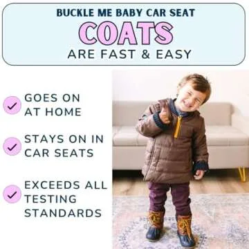Buckle Me Baby Coats - Safer Car Seat Toddler Kids Warm Winter Jacket/Quick Close Winter Coat - Snic...