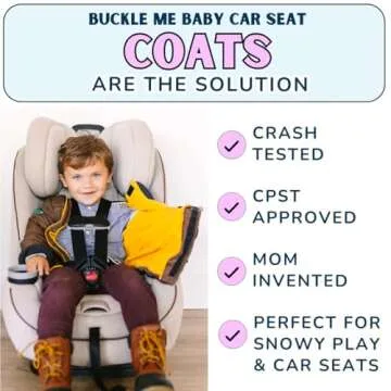 Buckle Me Baby Coats - Safer Car Seat Toddler Kids Warm Winter Jacket/Quick Close Winter Coat - Snickerdoodle Brown - Size 12 Months- As Seen On Shark Tank