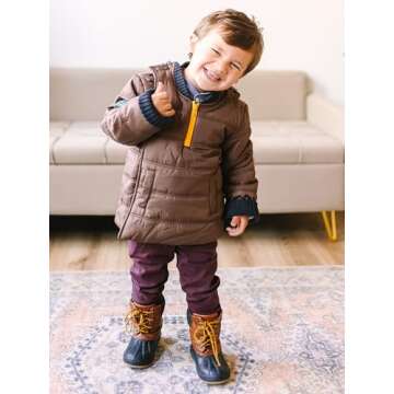 Buckle Me Baby Coats - Safer Car Seat Toddler Kids Warm Winter Jacket/Quick Close Winter Coat - Snickerdoodle Brown - Size 12 Months- As Seen On Shark Tank