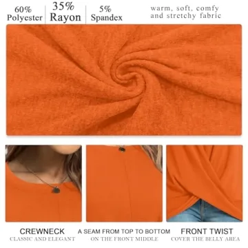 HOTGIFT Women's Long Sleeve Tunic Tee - Grey Blue