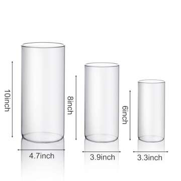 PHOSPHOR Hurricane Candle HoldersFor Pillar Candle Clear Glass Cylinder Centerpieces Vases Table Dec...