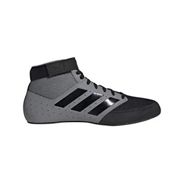 adidas Men's Mat Hog 2.0 Wrestling Shoe, Grey/Black/White, 4.5