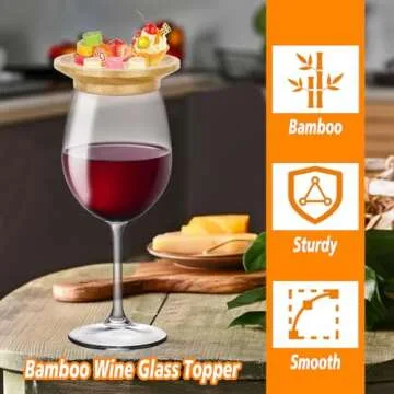 4pcs Wine Glass Charcuterie Topper, Wine Glass Charcuterie Board Topper, Mini Appetizer Plates Topper, Prevent Wine Splashing Wine Glass Covers Accessories for Appetizers,Desserts,Food,Fruit