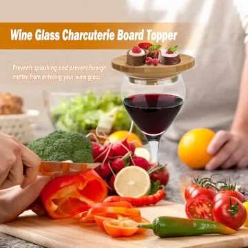 4pcs Wine Glass Charcuterie Topper, Wine Glass Charcuterie Board Topper, Mini Appetizer Plates Topper, Prevent Wine Splashing Wine Glass Covers Accessories for Appetizers,Desserts,Food,Fruit