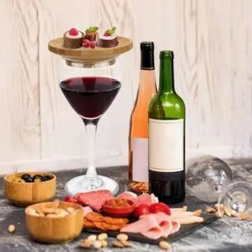 4pcs Wine Glass Charcuterie Topper, Wine Glass Charcuterie Board Topper, Mini Appetizer Plates Topper, Prevent Wine Splashing Wine Glass Covers Accessories for Appetizers,Desserts,Food,Fruit