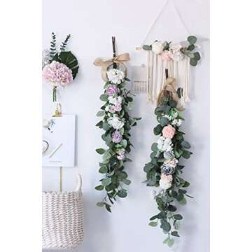 TOPHOUSE Artificial Eucalyptus Leaves stems 6 Pcs Faux Silver Dollar Eucalyptus Leaf Branches in Grey Green for Home Party Wedding Decoration(25.5" Tall)