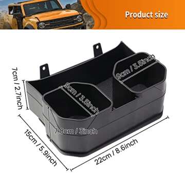 Xomzema Removable Rear Dual Cup Holder, Car Back Seat Drink Holder Water Bottle Holder Storage Tray ...