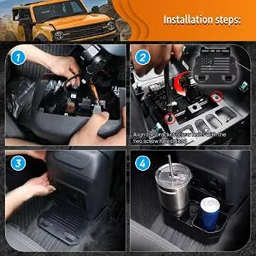 Xomzema Removable Rear Dual Cup Holder, Car Back Seat Drink Holder Water Bottle Holder Storage Tray Holder Organizer Accessories for Ford Bronco Offroad 4 Door 2021 2022 2023