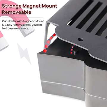 Xomzema Removable Rear Dual Cup Holder, Car Back Seat Drink Holder Water Bottle Holder Storage Tray Holder Organizer Accessories for Ford Bronco Offroad 4 Door 2021 2022 2023