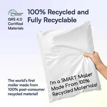 100 Count, 10x13 inch 100% Recycled Poly Mailers Eco Friendly Packaging Envelopes Supplies Mailing B...