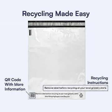 100% Recycled Poly Mailers Eco-Friendly 100 Count