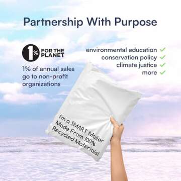100 Count, 10x13 inch 100% Recycled Poly Mailers Eco Friendly Packaging Envelopes Supplies Mailing Bags 2.5 Mil Thick - SMART Mailer