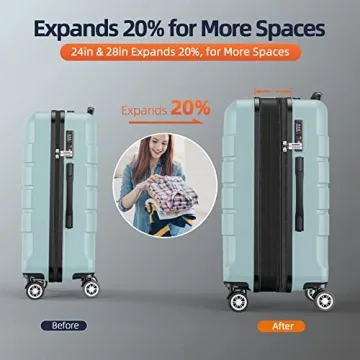 Showkoo Expandable Luggage Set - Durable & Stylish